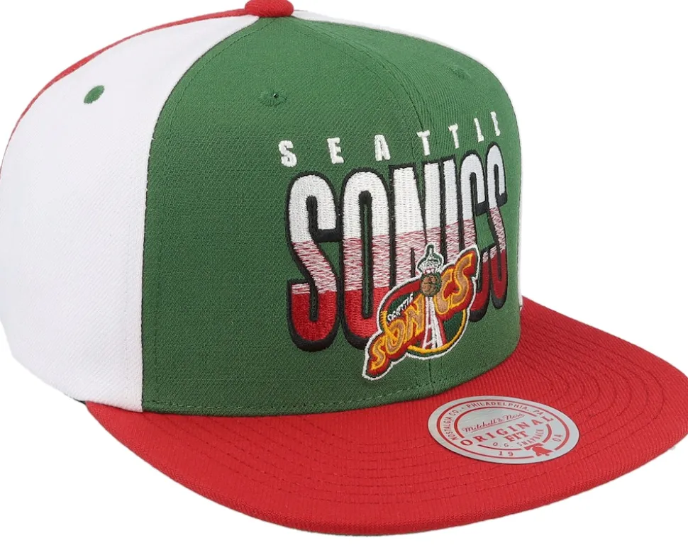 Seattle Supersonics Billboard 2 Hwc Green/Red Snapback - Mitchell & Ness