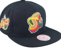 Seattle Supersonics Black Pop Black Snapback - Mitchell & Ness