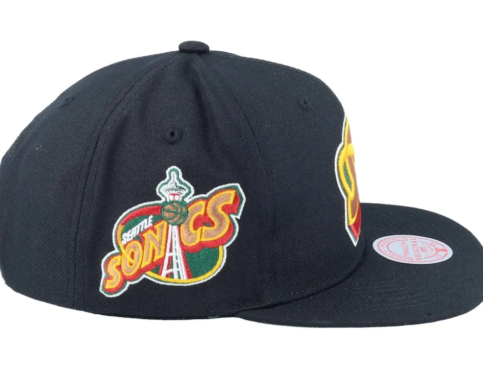 Seattle Supersonics Black Pop Black Snapback - Mitchell & Ness