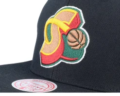 Seattle Supersonics Black Pop Black Snapback - Mitchell & Ness