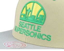 Seattle Supersonics Classic Canvas Tan Snapback - Mitchell & Ness