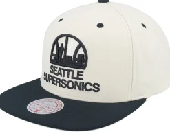 Seattle Supersonics Evergreen Cream Black Hwc Off White/Black Snapback - Mitchell & Ness