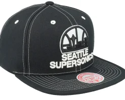 Seattle Supersonics Glow Up Black Snapback - Mitchell & Ness