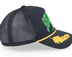 Seattle Supersonics Gold Leaf Hwc Black Trucker - Mitchell & Ness