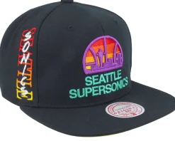 Seattle Supersonics High Grade Hwc Black Snapback - Mitchell & Ness