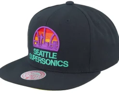 Seattle Supersonics High Grade Hwc Black Snapback - Mitchell & Ness