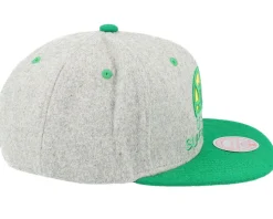 Seattle Supersonics Melton Patch Grey/Green Snapback - Mitchell & Ness
