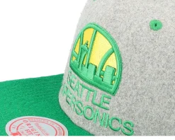 Seattle Supersonics Melton Patch Grey/Green Snapback - Mitchell & Ness