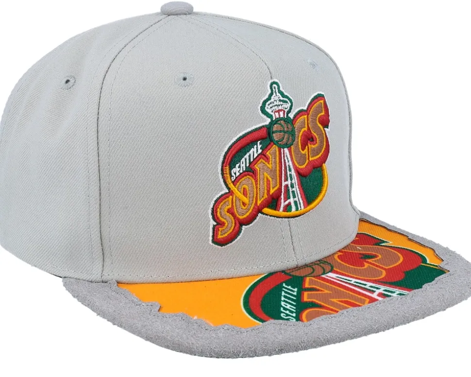 Seattle Supersonics Munch Time Hwc Grey Snapback - Mitchell & Ness