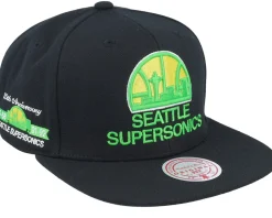 Seattle Supersonics Neon Tropical Hwc Black Snapback - Mitchell & Ness