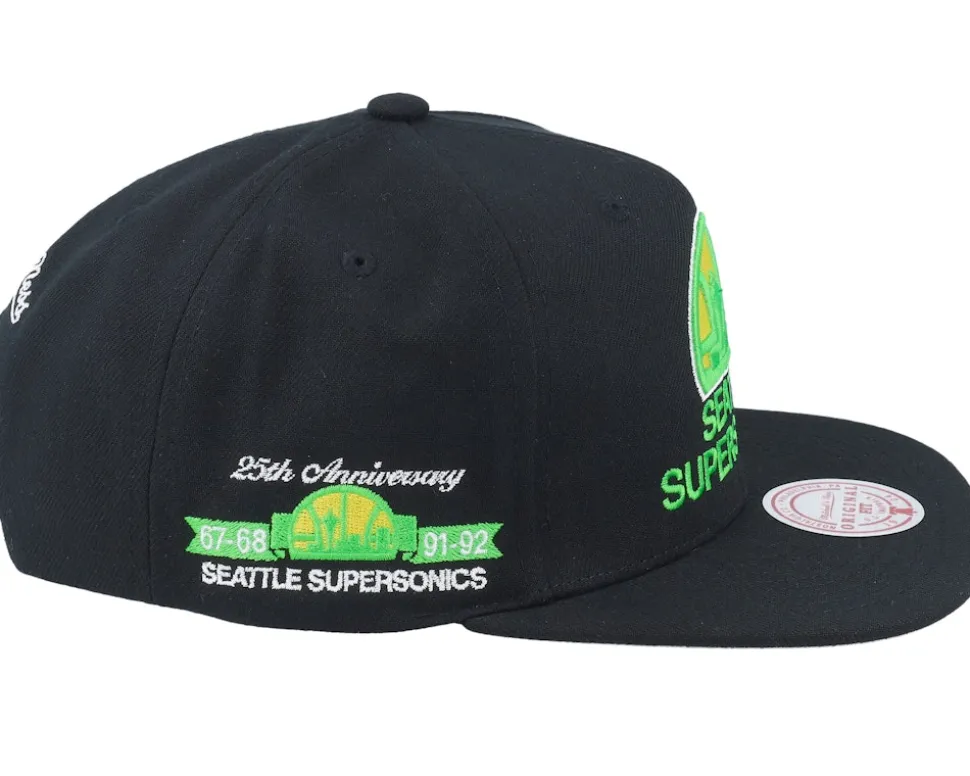 Seattle Supersonics Neon Tropical Hwc Black Snapback - Mitchell & Ness