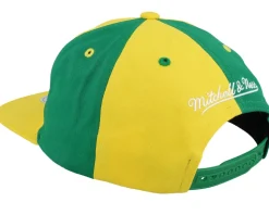 Seattle Supersonics Pinwheel Of Fortune Yellow/Green Snapback - Mitchell & Ness