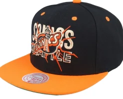 Seattle Supersonics Shattered Black/Orange Snapback - Mitchell & Ness