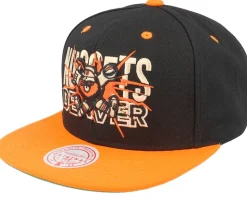 Seattle Supersonics Shattered Black/Orange Snapback - Mitchell & Ness