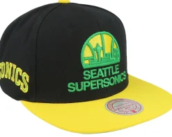 Seattle Supersonics Side Core 2.0 Hwc Black/Gold Snapback - Mitchell & Ness