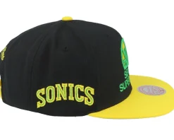 Seattle Supersonics Side Core 2.0 Hwc Black/Gold Snapback - Mitchell & Ness