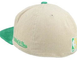 Seattle Supersonics Team Cord Off White/Green Fitted - Mitchell & Ness