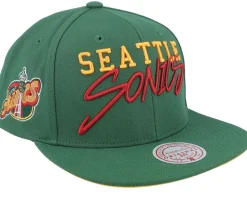 Seattle Supersonics Team Tagged Green Snapback - Mitchell & Ness