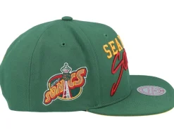 Seattle Supersonics Team Tagged Green Snapback - Mitchell & Ness
