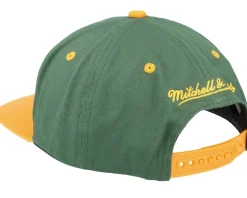 Seattle Supersonics Varsity Letter Green/Yellow Snapback - Mitchell & Ness