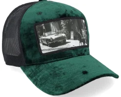 Secret Agent And Car Velvet Green/Black A-Frame Trucker - Calza Pennello