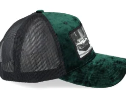 Secret Agent And Car Velvet Green/Black A-Frame Trucker - Calza Pennello