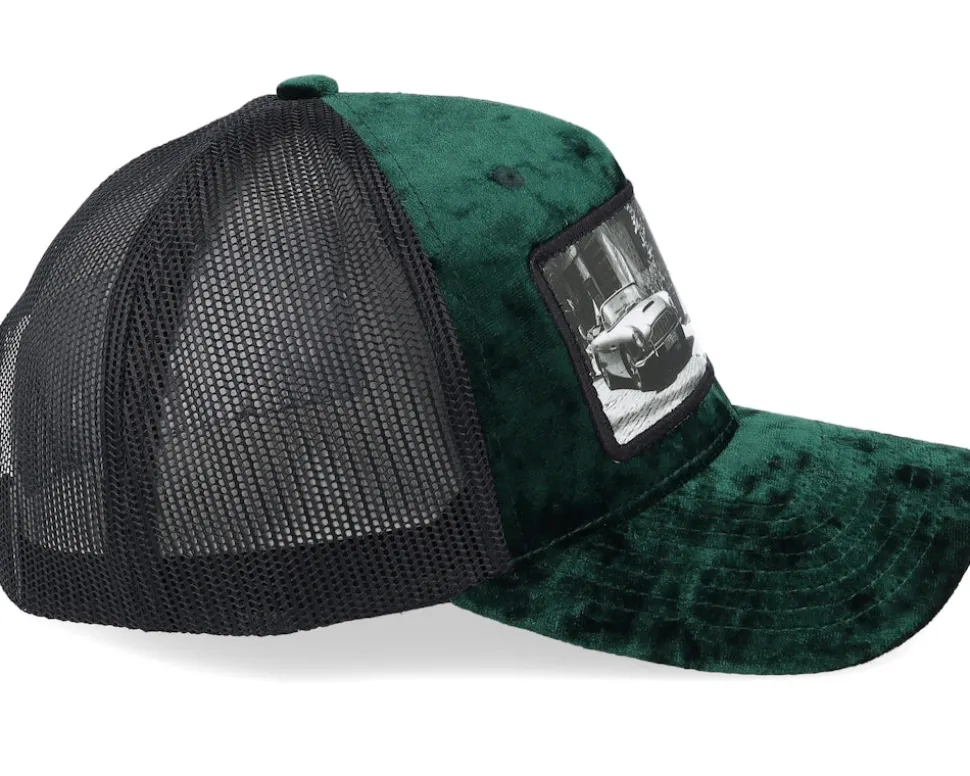 Secret Agent And Car Velvet Green/Black A-Frame Trucker - Calza Pennello