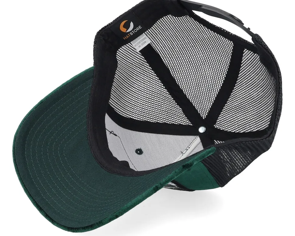Secret Agent And Car Velvet Green/Black A-Frame Trucker - Calza Pennello