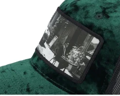 Secret Agent And Car Velvet Green/Black A-Frame Trucker - Calza Pennello