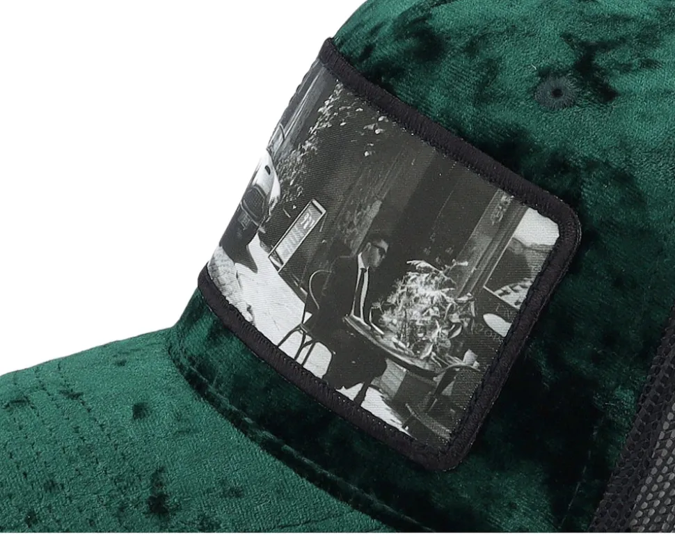 Secret Agent And Car Velvet Green/Black A-Frame Trucker - Calza Pennello