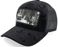 Secret Agent And Car Velvet Black A-Frame Trucker - Calza Pennello