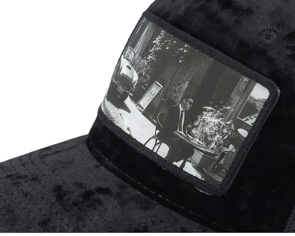 Secret Agent And Car Velvet Black A-Frame Trucker - Calza Pennello