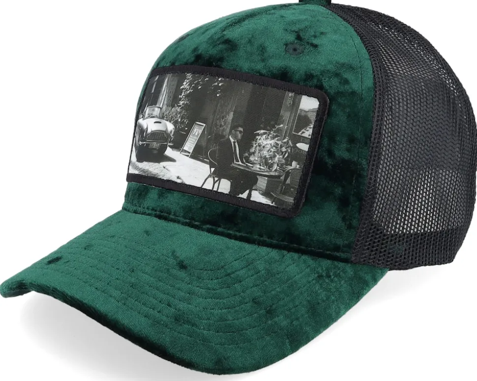 Secret Agent And Car Velvet Black A-Frame Trucker - Calza Pennello