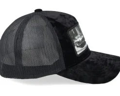 Secret Agent And Car Velvet Black A-Frame Trucker - Calza Pennello