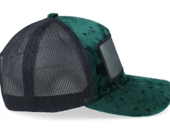 Shades And Beard Patch Velvet Green/Black A-Frame Trucker - Bearded Man