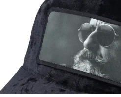 Shades And Beard Patch Velvet Black A-Frame Trucker - Bearded Man