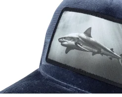 Shark Big Patch Velvet Grey Trucker - Calza Pennello