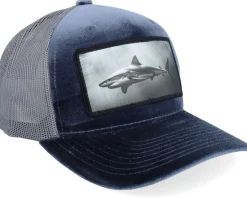 Shark Big Patch Velvet Grey Trucker - Calza Pennello