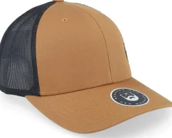Side Logo 2 Tone Caramel/Black Trucker - Bearded Man