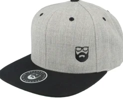 Side Logo Grey/Black Snapback - Bearded Man