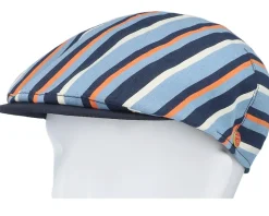 Sidney Block Stripes Blue Flat Cap - Mayser