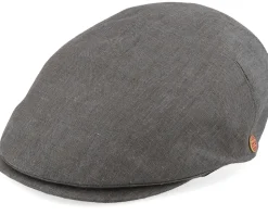 Sidney Linen Brown Gem Flat Cap - Mayser