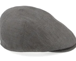 Sidney Linen Brown Gem Flat Cap - Mayser