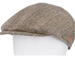 Sidney Plus Amaro Beige Flat Cap - Mayser