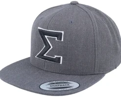 Sigma Symbol 3d Logo Dark Heather Grey Snapback - Iconic
