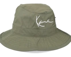 Signature Fisher Hat Dark Military Green Bucket - Karl Kani
