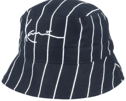 Signature Pinstripe Hat Black/White Bucket - Karl Kani