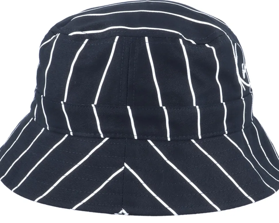 Signature Pinstripe Hat Black/White Bucket - Karl Kani