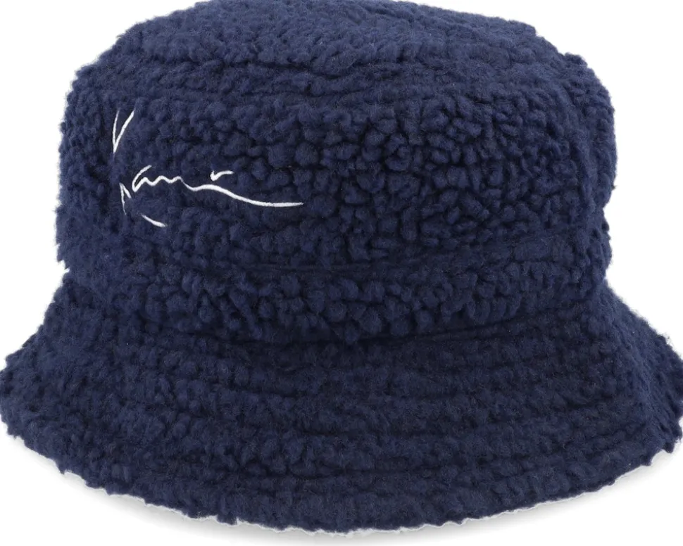 Signature Teddy Hat Navy Bucket - Karl Kani