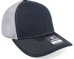 Silver Fish Hook Logo Black/Charcoal Trucker - Skillfish